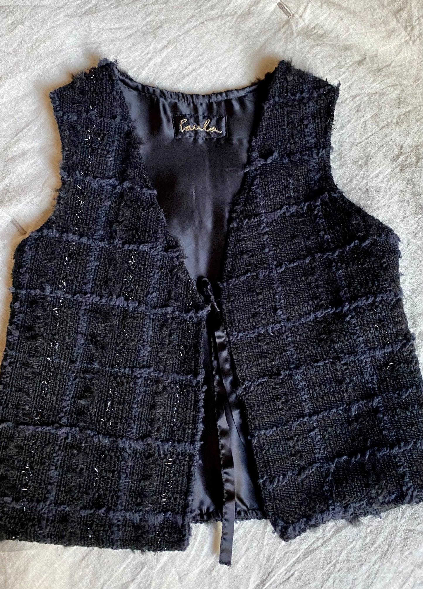 Black handwoven vest
