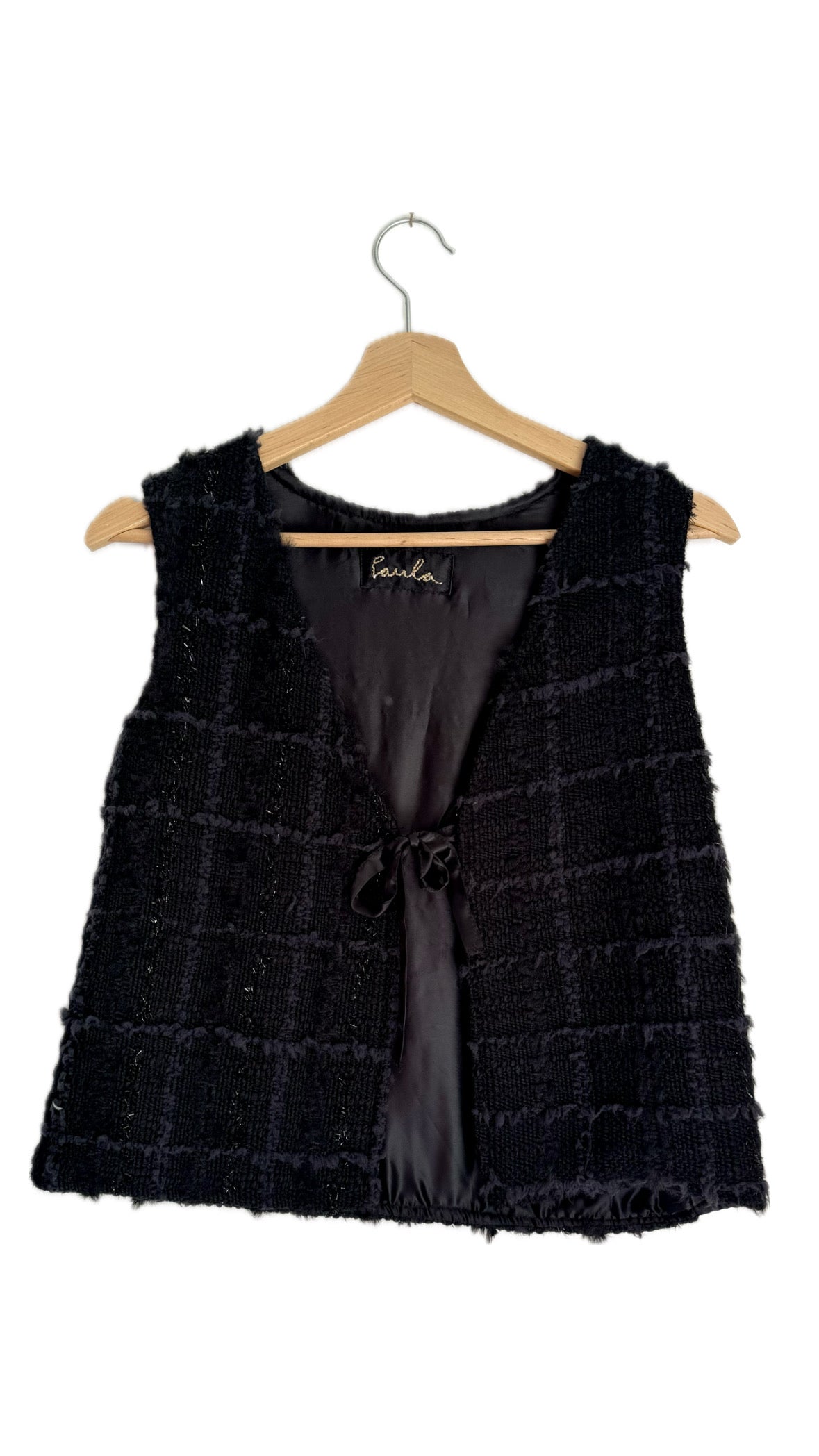 Black handwoven vest