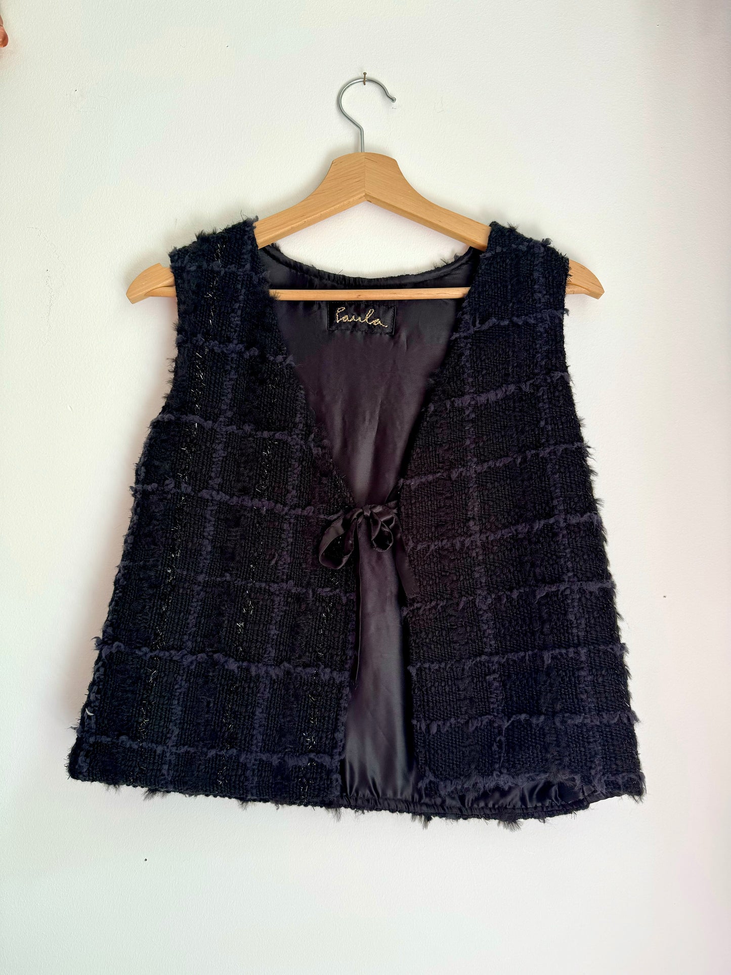 Black handwoven vest