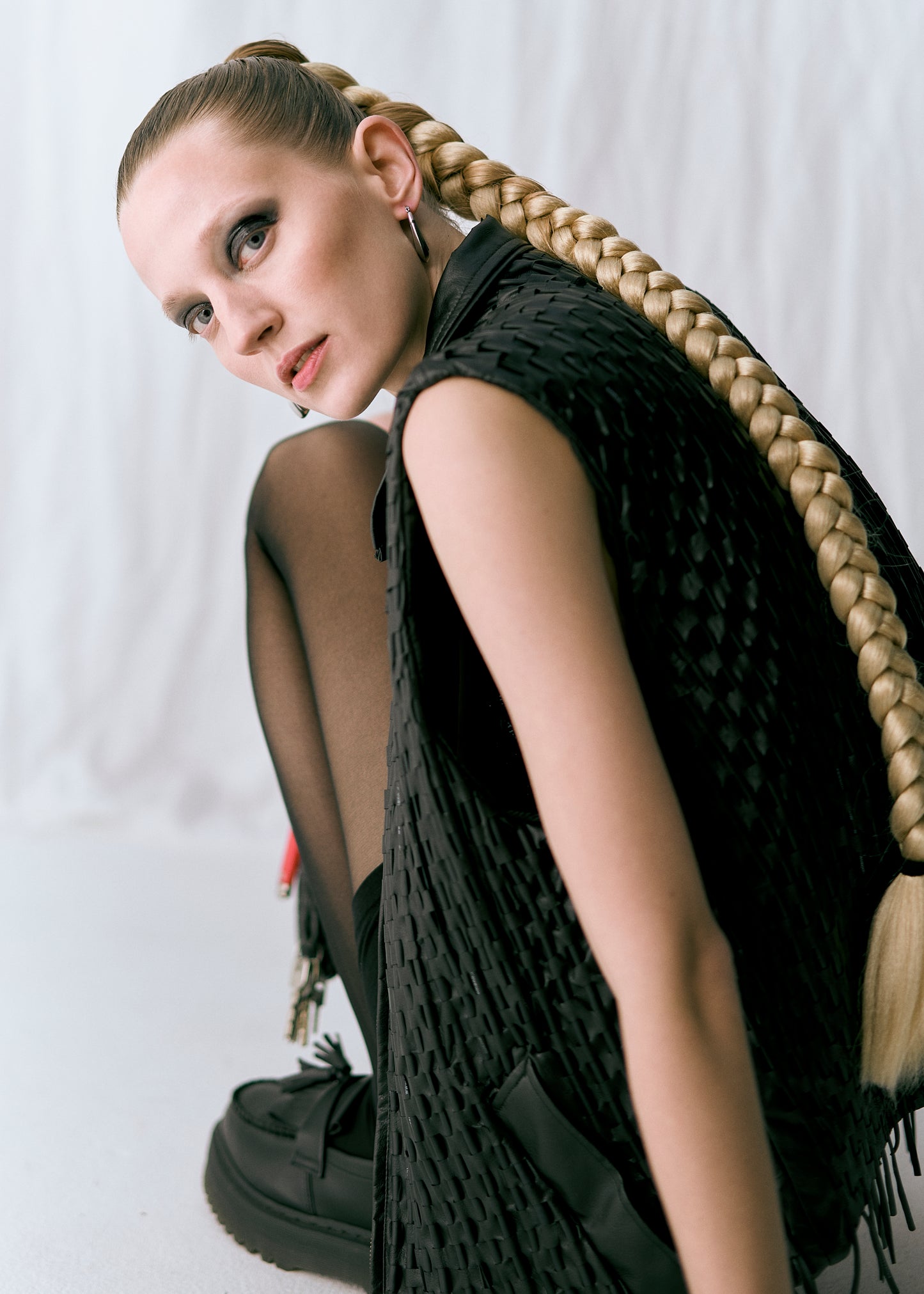 Black cable vest