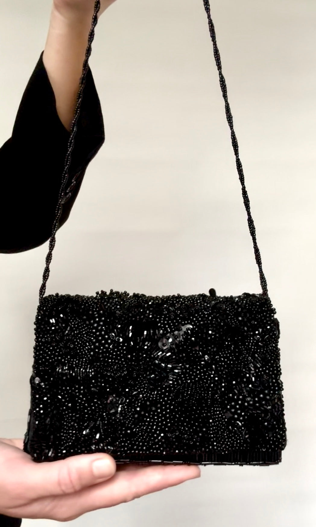 Black beaded bag