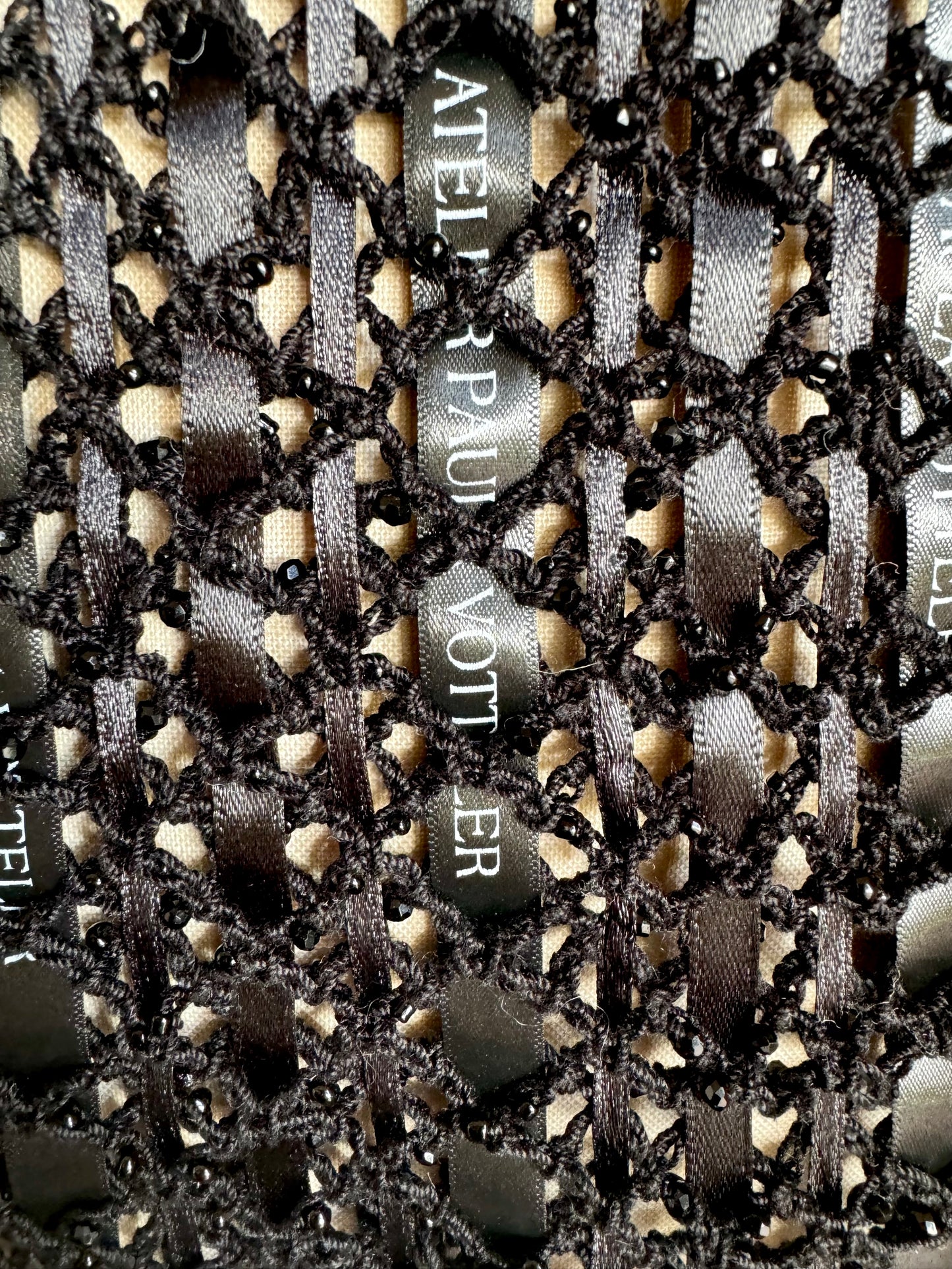 Black beaded crochet top