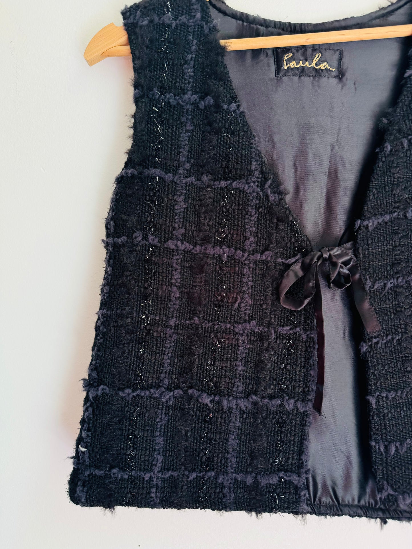 Black handwoven vest