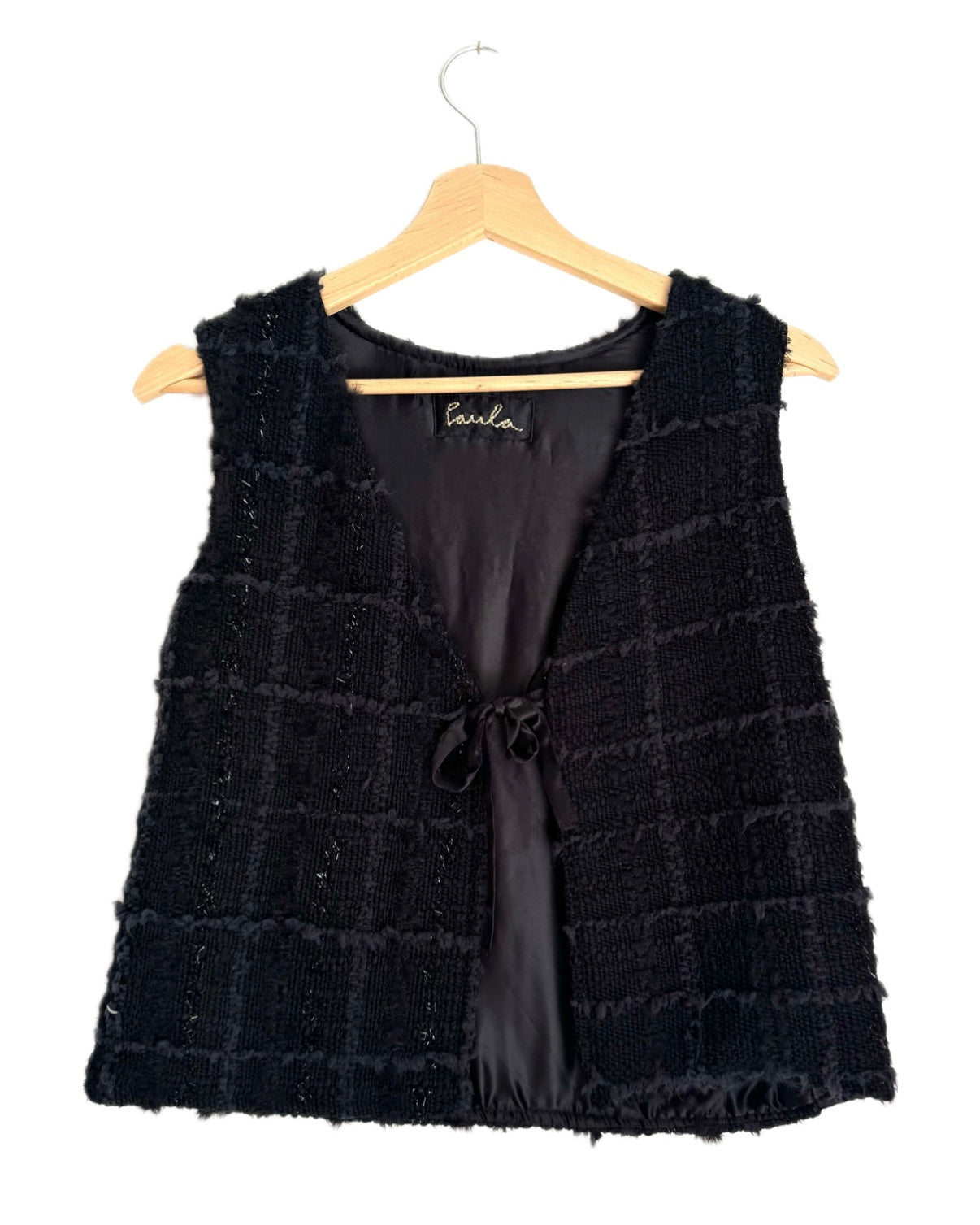 Black handwoven vest
