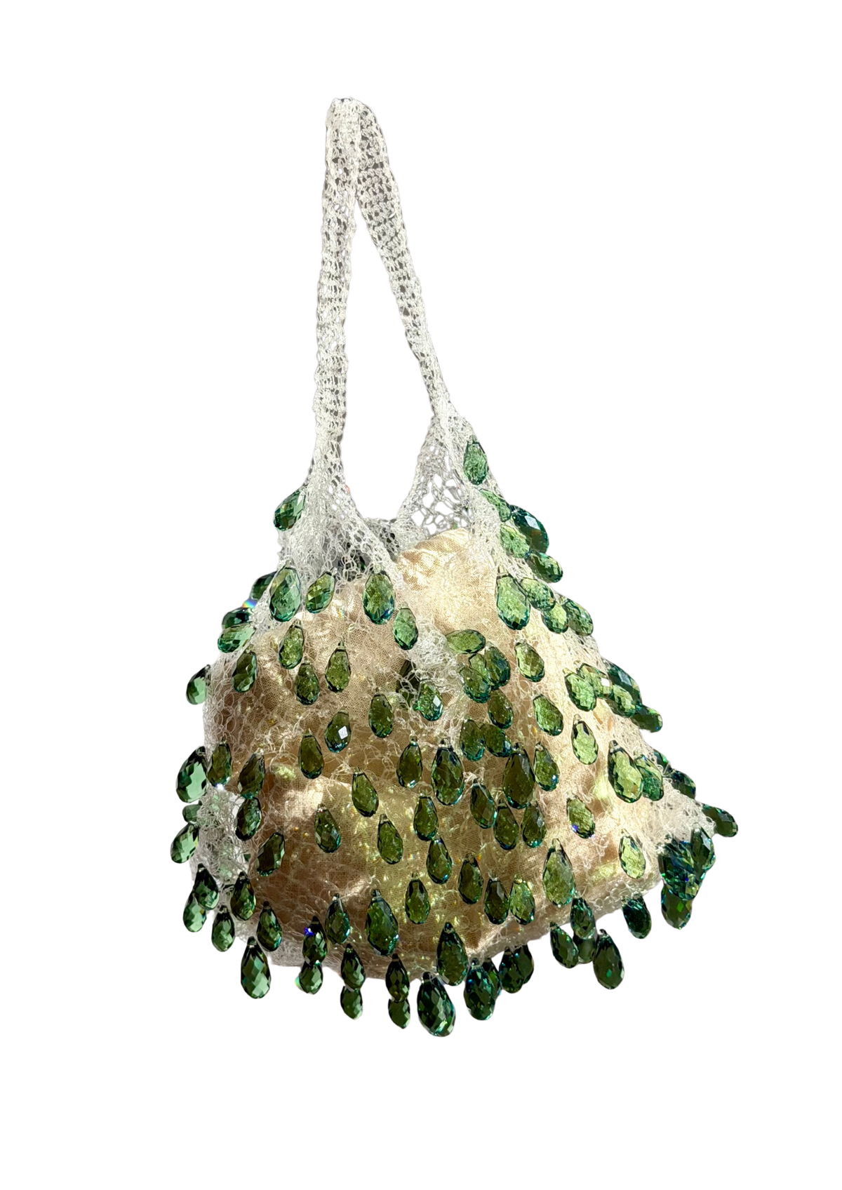 Swarovski water drop crochet bag
